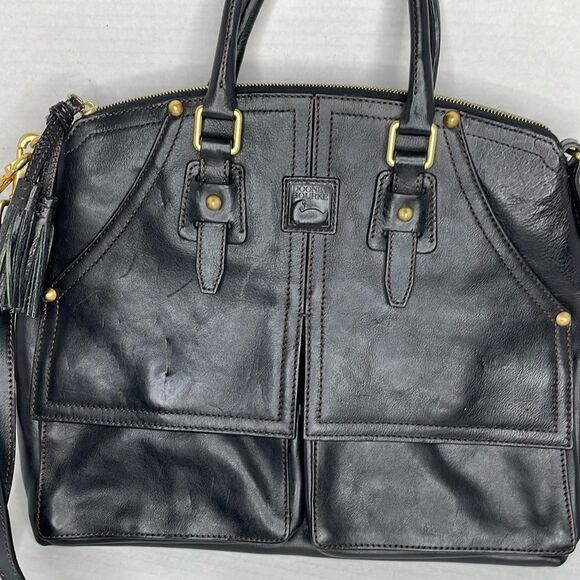 Dooney & Bourke Florentine Clayton Black Leather Satchel - Picture 4 of 12